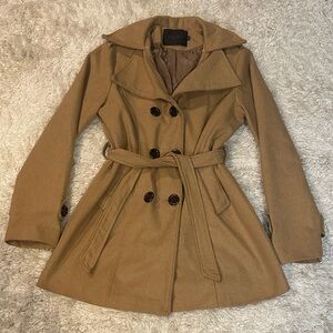 Ruby Rose Camel Double-Breasted Pea Coat